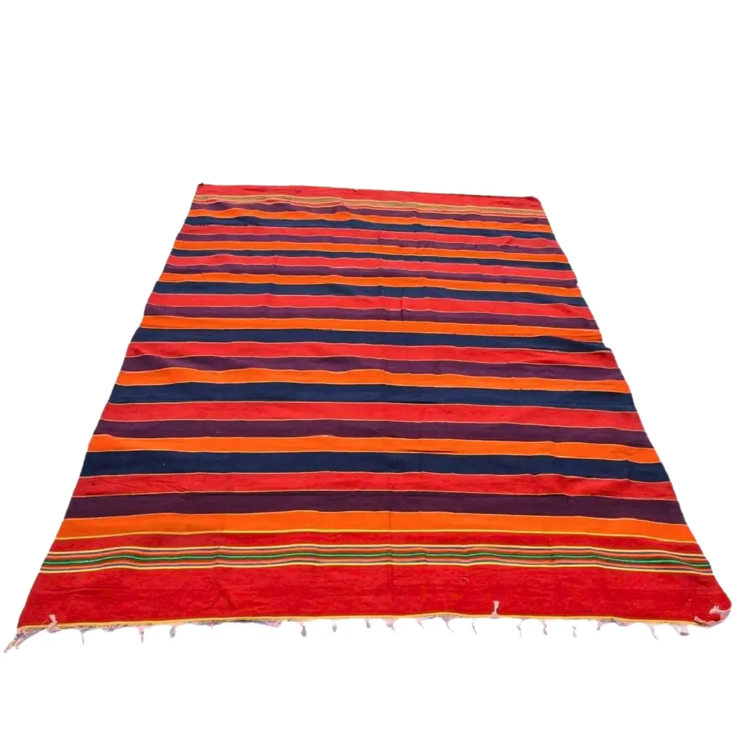 Natural Ba6×9 Feet Traditional Striped Satranji – Floor Mat & Home Usemboo Walking Stick with Curved Handle photo 4