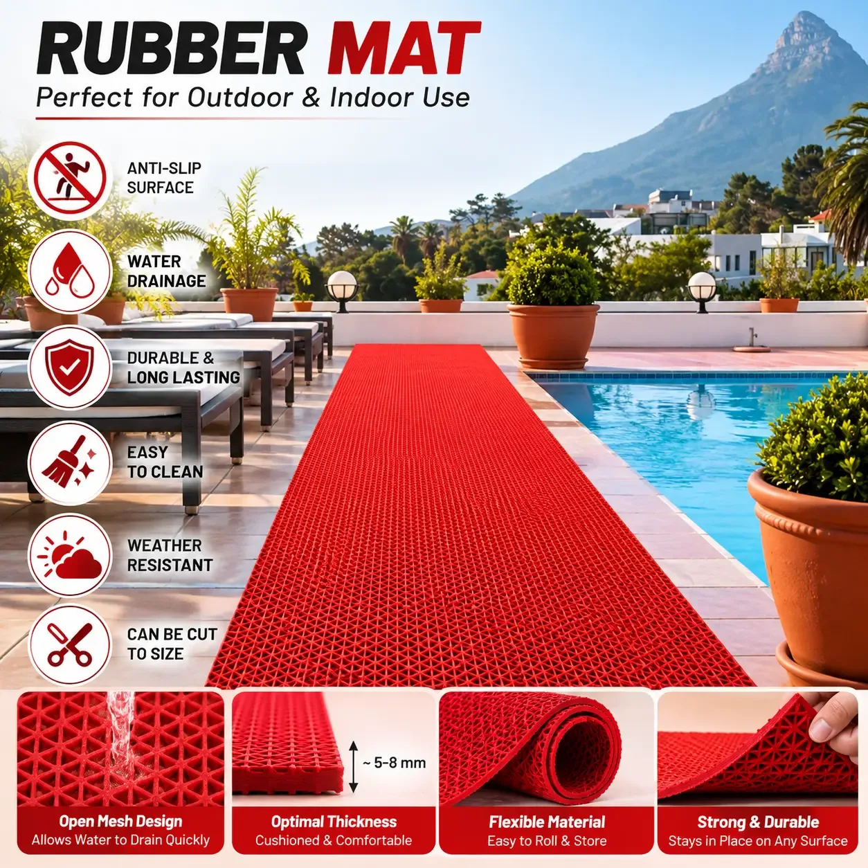 Anti-Skid PVC Rubber Mat for Floor, Bathroom & Kitchen – Multipurpose photo 4