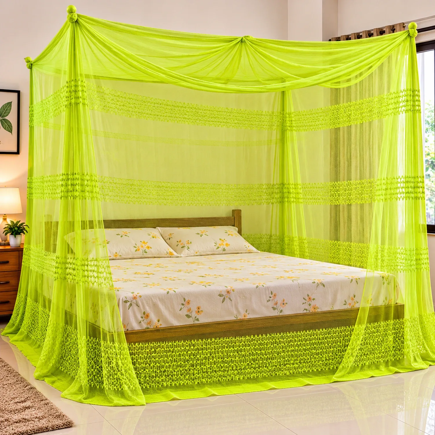 Bangladeshi Best Air Cooling Mosquito Net 6×7 Ft – 6 Ft Height, Green