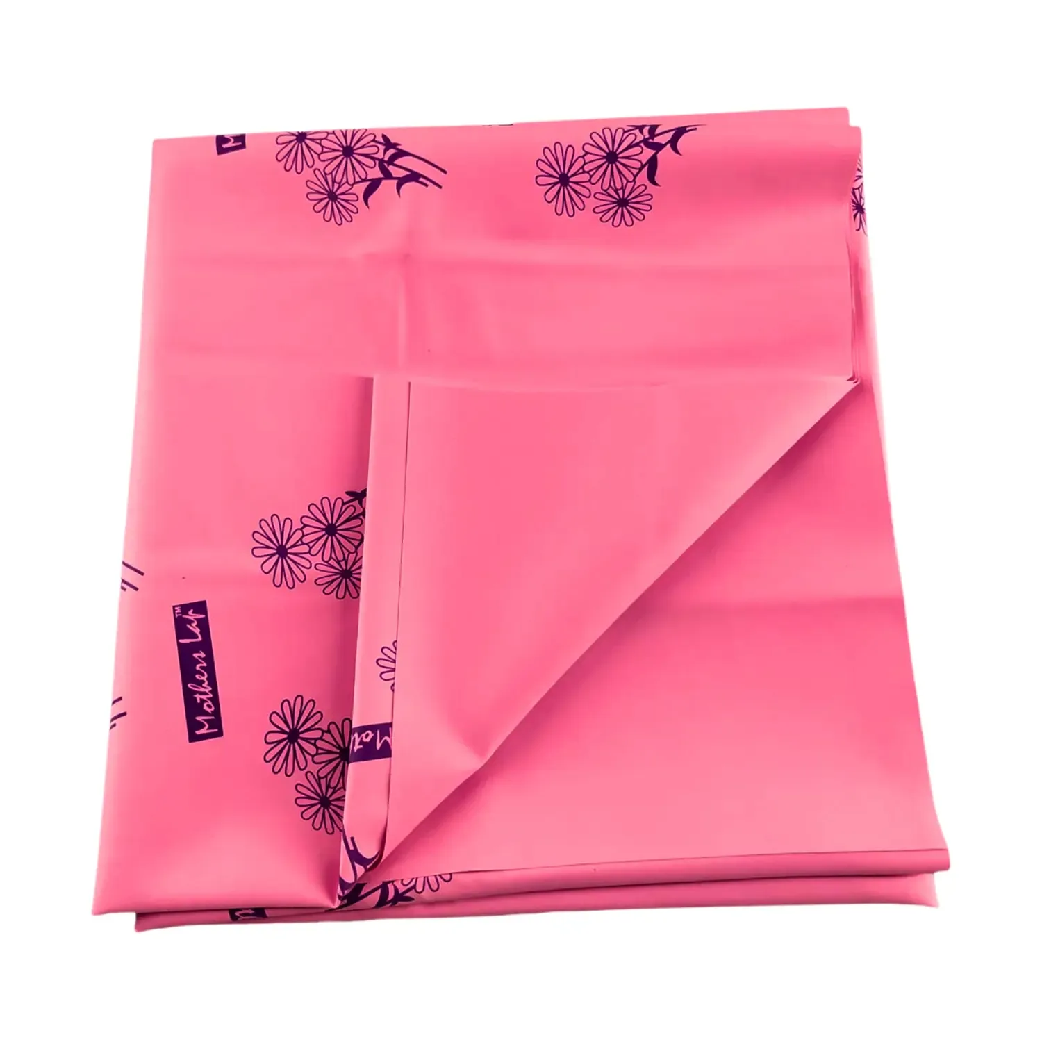 Baby Rubber Cloth Dry Sheet 90 x 90 cm – Pink Floral Waterproof Sheet photo 3