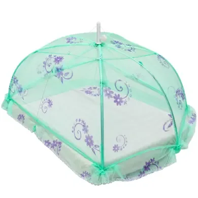 Baby Mosquito Net for Crib with Floral Design – Mint Green | Basanti Bedding
