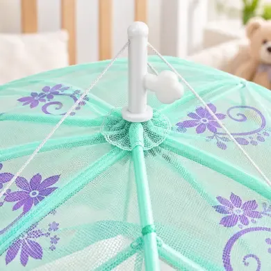 Baby Mosquito Net for Crib with Floral Design – Mint Green | Basanti Bedding photo 2