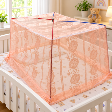Baby 4 Stick Rectangle Mosquito Net for Baby Bed | Basanti Bedding photo 4