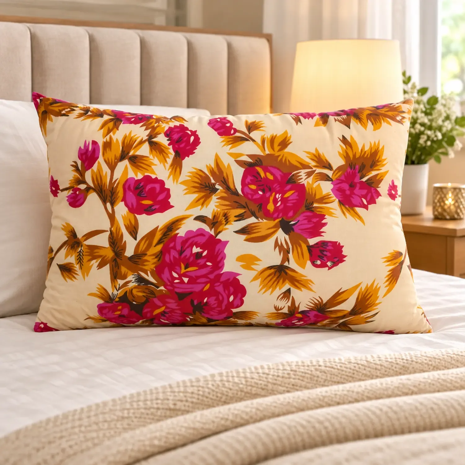 Natural Shimul Tula Pillow (Cotton Rui) – Soft Lightweight Bengali Cotton Stuffed Pillow