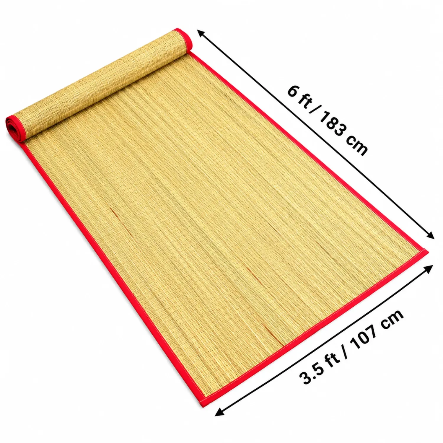 Natural Korai Grass Madurkathi Mat 3.6 x 6 Feet – Handmade Floor Mat | Basanti Bedding photo 3