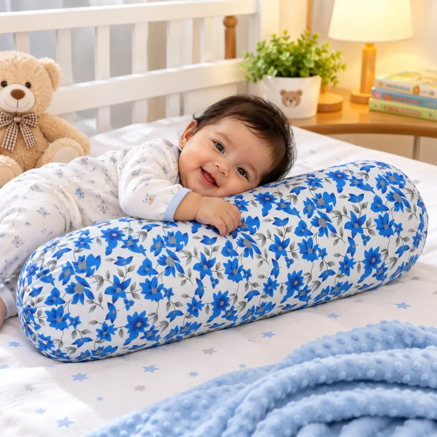 Natural Shimul Tula Baby Side Pillow 70 cm with Multicolor Cotton Cover | Basanti Bedding
