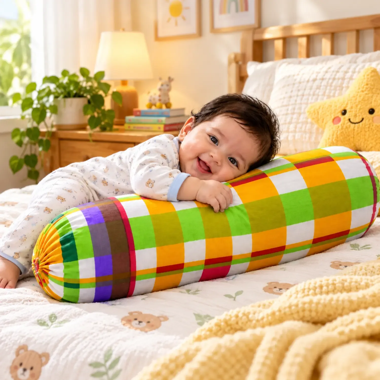 Baby Karpas Cotton Bolster Pillow 70 cm – Colorful Cotton Fabric | Basanti Bedding