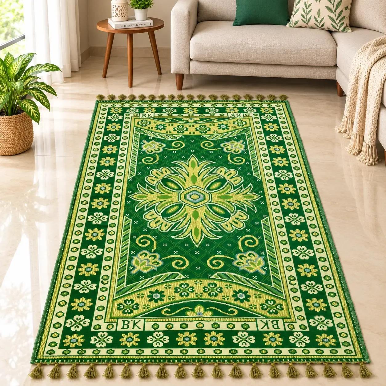 Designer Superfine Exclusive Cotton Rectangular Carpet / Area Rug / Bedside Runner / Durrie photo 3